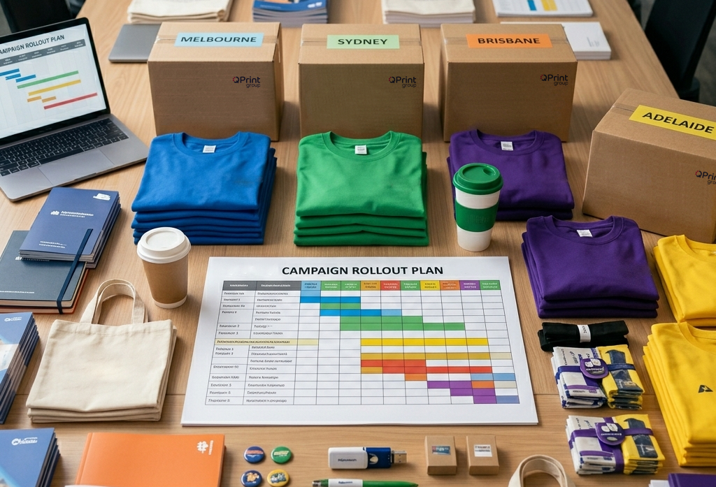 Installation kits prepared for a multi-location retail rollout